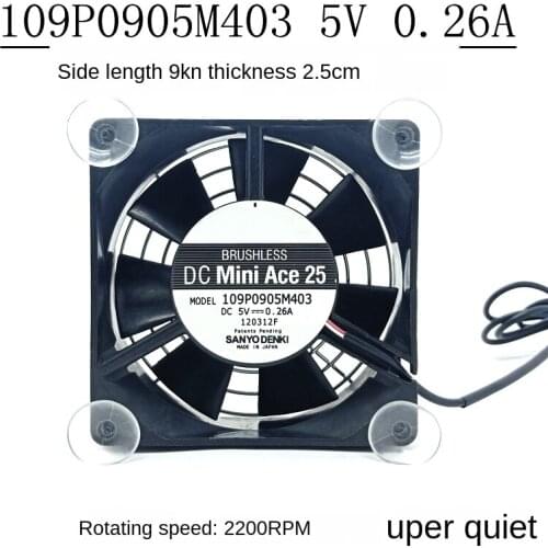 For Sanyo 9025 DC 5V Three-Wire Server Inverter Cooling Fan 109p0905m403 Wind Capacity 9cm
