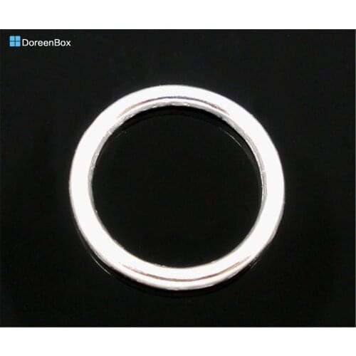 Doreen Box Lovely 100 PCs Silver color Soldered Closed Jump Rings 12x1mm Findings (B04272)