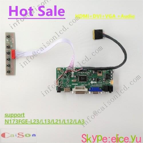 DVI/VGA/AUDIO of LCD display board suitable for N173FGE-L23/L13/L21/L12/LA3
