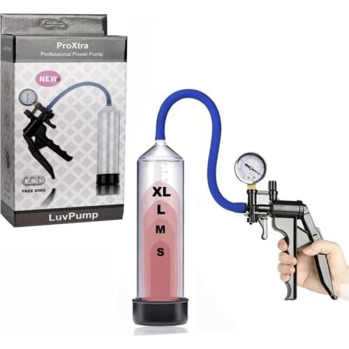 Extender Enhancer Erection Aid Vacuum with the Pistol Grip Handle Penile Bigger Growth Male Penis Pump Enlarger Sex Toy for Men