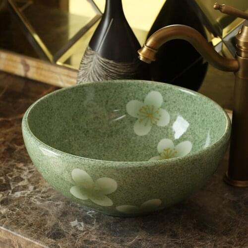 Jingdezhen factory directly art hand painted ceramic wash basin outdoor wash basin samll size 30cm mini