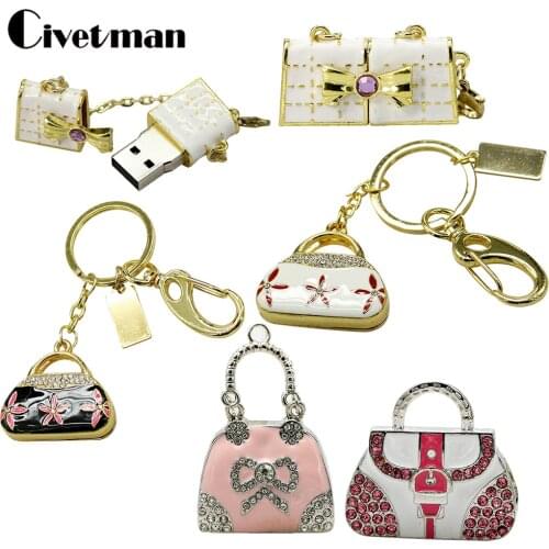 USB Flash Drive Handbag Pen Drive Gift Jewelry 4GB 8GB 16GB 32GB 64GB 128GB 256GB Pendrive Purse Bag USB Stick Memory Disk