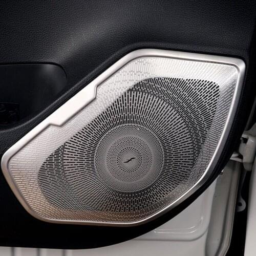 Car Interior Stereo Audio Speaker Car Side Door Loudspeaker Stereo Bezel Ring Garnish Cover Trim For Toyota RAV4 RAV 4 2019 2020