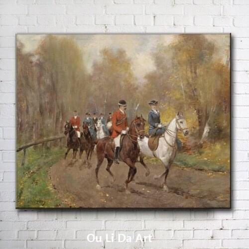 Classical court figures earl countess riding horse oil paintings canvas printing printed on canvas wall art decoration picture