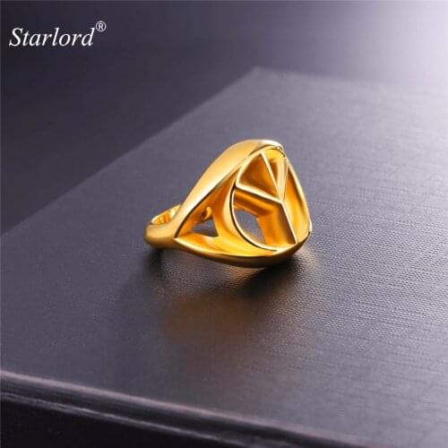 Starlord Peace Sign Ring Never Fade Stainless Steel/Gold/Silver Peace Symbol Ring For Men/Women Jewelry Gift GR2639