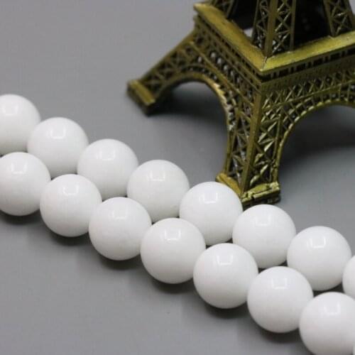 Best selling!Grilled white stone 10mm loose beads 15 inches, beautiful girls make jewelry design bracelet necklace,fashion style