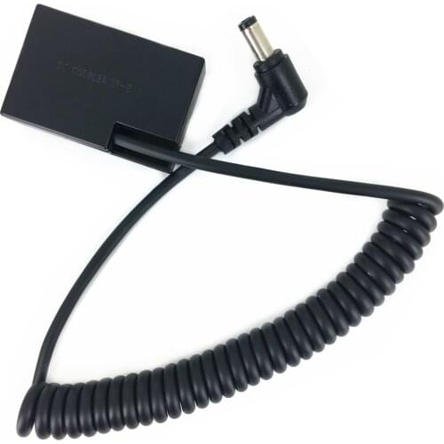 Dummy Battery Coupler Adapter replace DR-E18 LP-E17 + DC Male Coiled Spring Cable for Canon RP 850D 77D Rebel T7i T6i ACK-E17