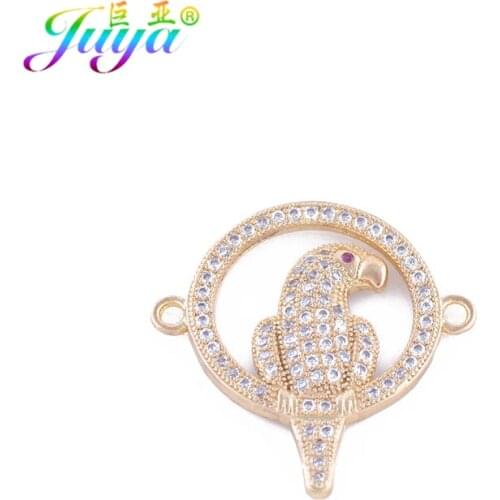 Cute Jewelry Findings Gold/Rose Gold Round Bird Parrot Charm Connectors Accessories For Women Handmade Jewelry Making