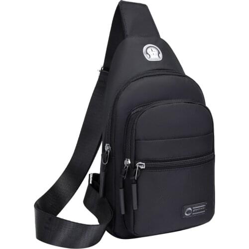 Summer New Fashion Mens Bag Oxford Cloth Travel Bags Fanny Pack Solid Color Waterproof Chest Bags Trendy Luxury Crossbody Bags