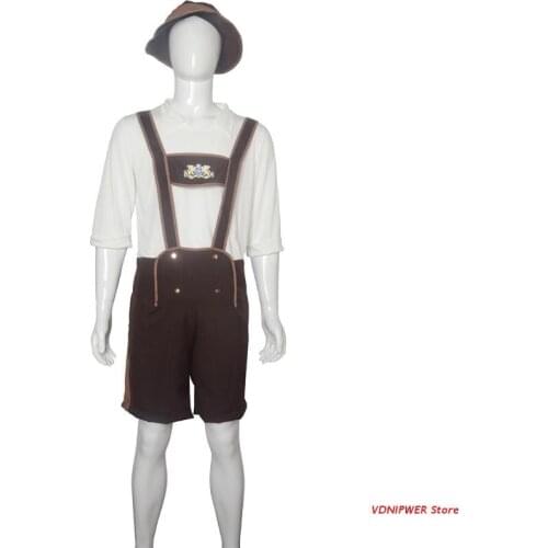 Adult Oktoberfest Lederhosen Man Bavarian German Festival Beer Male Cosplay Halloween Party Costume for Men