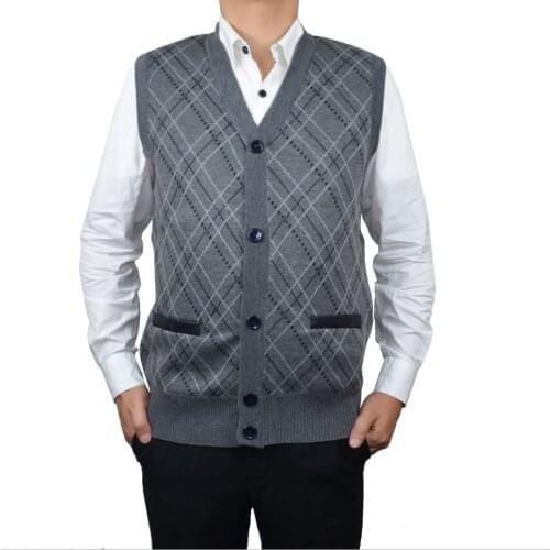 Plus sizes warm sweater vest men thick sleeveless v neck jumper pullovers mens casual wool sweater coat fall winter 2019