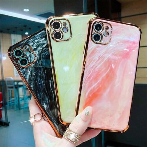 Retro Marble Plating Soft Case For iPhone 12 12Mini 11 Pro XS XR X MAX XSMAX 7 8 Plus SE2020 Shockproof Silicone Phone Cover