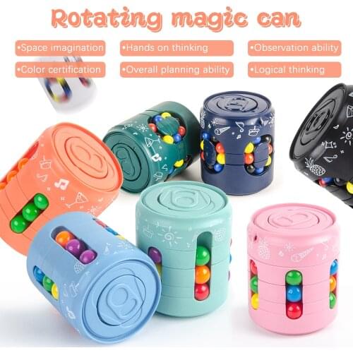 Pop Montessori Cube Fidget Toys Education Fingertip Children‘s Magic Disk Spin Educational Cube Toys Antistress Best Kids Gifts
