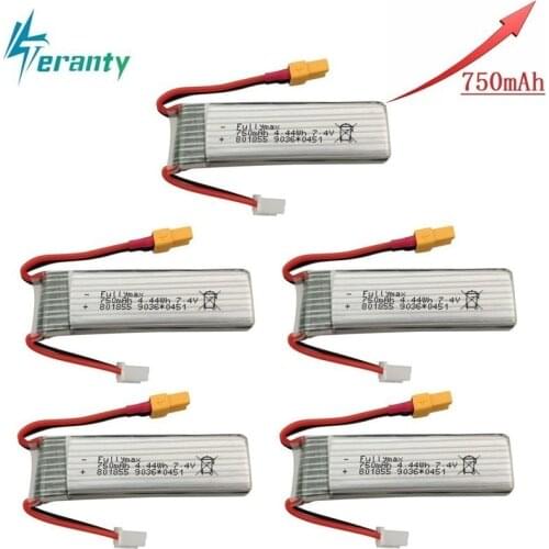 Upgraded Version 750mAh 7.4V Lipo Battery For XK K130 RC Helicopter Spare Parts Accessories 7.4v Drone Battery 801855 1pcs 10pcs