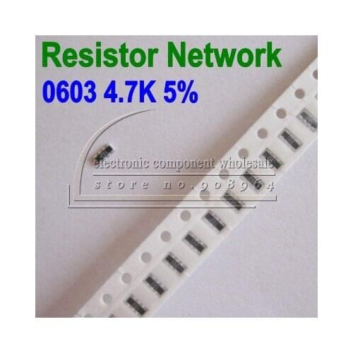 Wholesale 1000pcs/lot resistor network 0603 4.7k 5% 8p 2*4p smd resistor exclusion