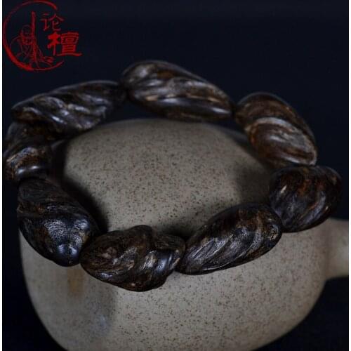 The Positive Dara Dry Conformal Tumor Scar Eaglewood Bracelet Material Cooked Knot Black OilChinese Eaglewood Submerged Fidelity