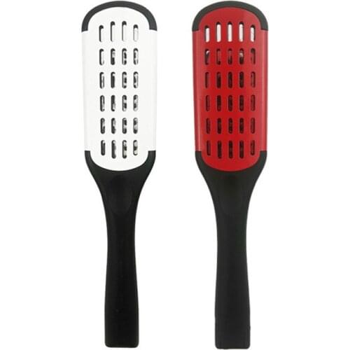 Pro Hairdressing Straightener Nylon Hair Straightening Double Brushes V Shape Comb Clamp Not Hurt Styling Tools DIY Home