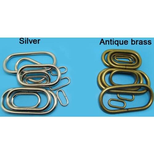2pcs Oval Loop Ring Metal Wire For Straps Bags Handbag Collars Buckles Crafts DIY 15/20/25/30/40/50mm