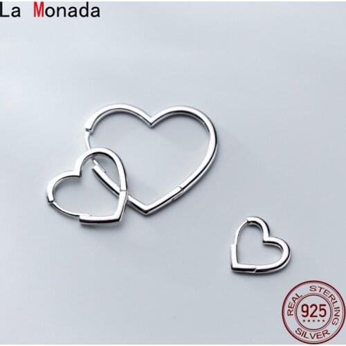 La Monada Big Hoop Earrings For Women Silver 925 Fine Women Earrings Jewelry Silver Heart Hoop Earrings 925 Silver Women