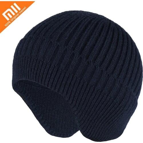 Xiaomi Hat Men Women Woolen Ear Muffs Cycling Windproof Hat Outdoor Warm Ski Knitted Hat Autumn Winter Warm Sports Beanies Cap