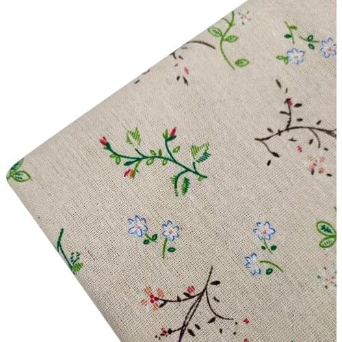 DIY Sewing Cotton Linen Fabric Floral Printed Pure Cotton Linen Fabric Quilting Canvas Material Tablecloth Sofacover Pillowcase