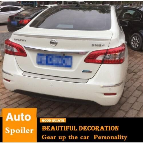 For Nissan Sentra SYLPHY Spoiler sport ABS Material Car Rear Wing Primer Color Trunk Rear Spoiler 2012 2013 2014 2015 2016 2017