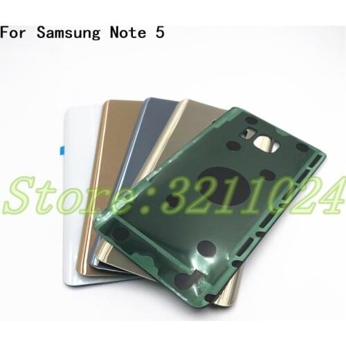 For Samsung Galaxy Note 5 N920 N920F Glass Back Battery Cover Door Rear Glass Housing Case For Note5 Battery Cover