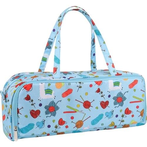 Knitting Bag,Knitting Bags for Wool and Needles Storage,with Handy Compartment for Extra Long Knitting Needles and Hooks