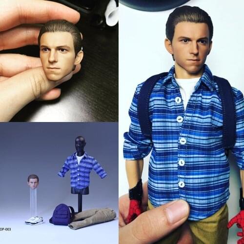 TOP-003 1/6 Scale Tom Holland Head Sculpt Movie Costume Set Clothes Accessories For 12'' Action Figure Body