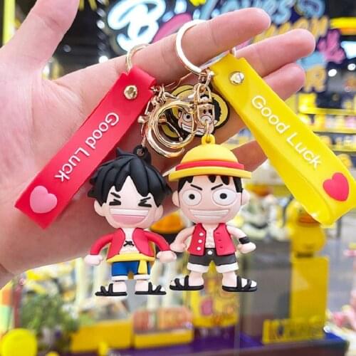 Japanese Anime Piece Character Key Chain Cartoon Luffy Pendant Cute Doll School Bag Bag Ornament Car Key Keychain Men keychian