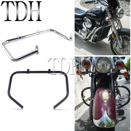 Motorcycle Chrome/Black Highway Bumper Engine Guard Crash Bar 1-1/4'' Metal Tubing Frame Protector For Kawasaki VN1500 1996-2008