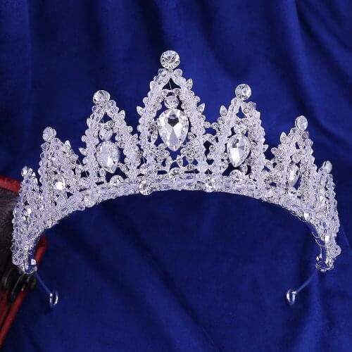 Vintage Crystal Bridal Tiaras Wedding Crowns Women Jewelry Rhinestones Baroque Pageant Diadem Headband Korean Hair Accessories