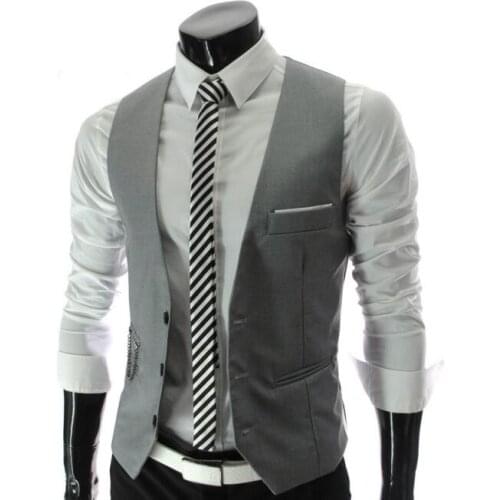 Mens Business Chain Vests 2020 Autumn And Spring V-neck Vest 4 Color Suit Vest Personalized Chain Design New Large Size Man Vest