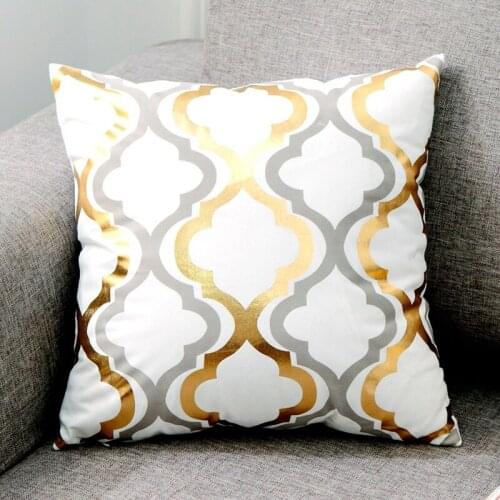Gold blocking geometry Christmas Cushion Cover Home Decoratives Cushions Sofa Seat Covers Car Pillowcase