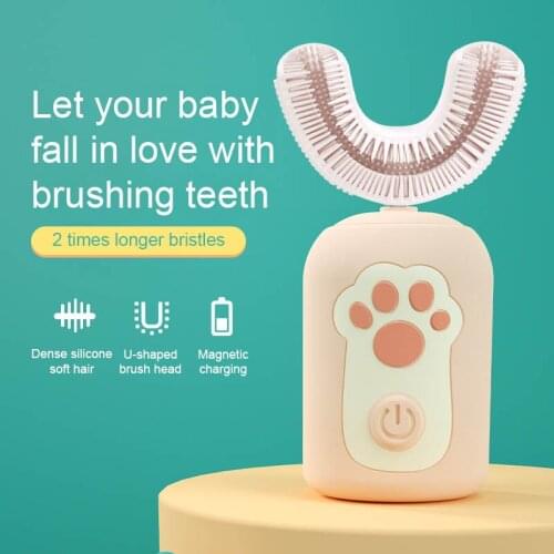 Kids Electric Toothbrush For Girl Smart Silicone Automatic Ultrasonic Teeth Tooth Brush Waterproof Replacement Brush Heads