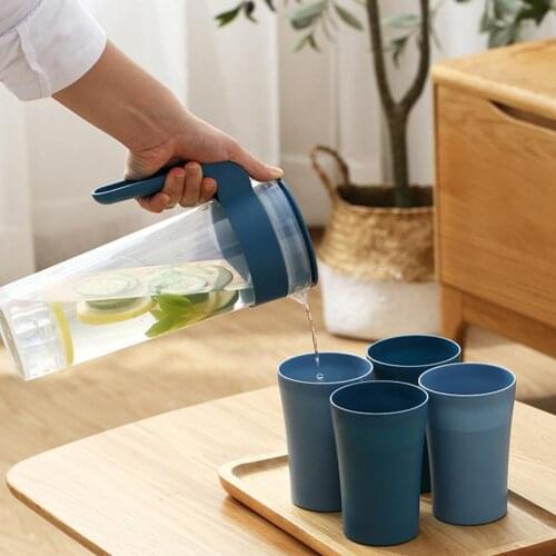 1 Set 1000ml Cold Water Pot Kitchen Tool Large Capacity Safe Healthy Plastic Water Pot Cold Water Bottle for Home