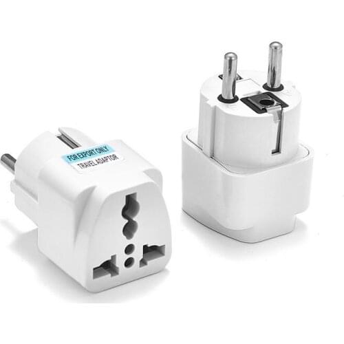 1pcs Universal EU Plug Adapter International AU UK US To EU Euro KR Travel Adapter Electrical Plug Converter Power Socket AD7