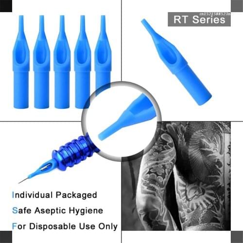 Commonly Used Tattoo Tools 100Pcs Disposable Tattoo Nozzle for Tattoo Artist Clear Blue Eyebrow Tattoo Needle New