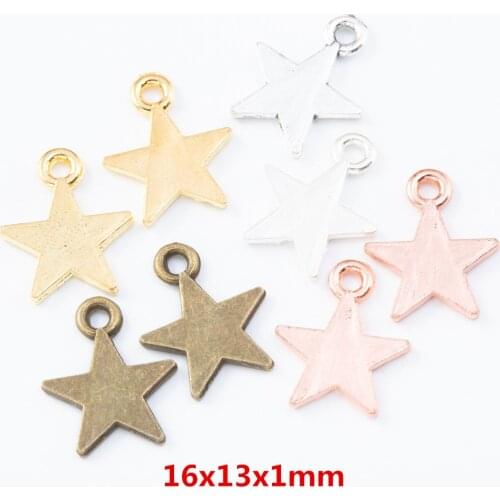 100 pieces of retro metal zinc alloy star pendant for DIY handmade jewelry necklace making 7865