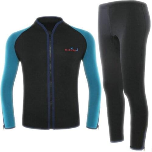 2MM Neoprene Long Sleeve Jumpsuit Men Two Piece Wetsuit Scuba Diving Suit Snorkeling Shirts +Pants Winter Swim Surf WetSuits