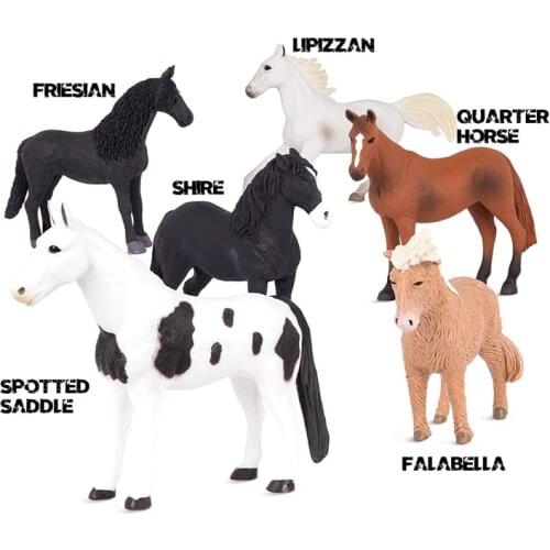 2pcs/set Cute Simulation horse animal toy Home interior best ornaments boys gift