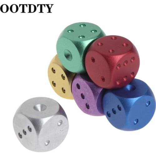 OOTDTY Dices Aluminum Polyhedral Metal Solid Club Bar Dice Playing Game Tool 16X16X16mm Metal Dice