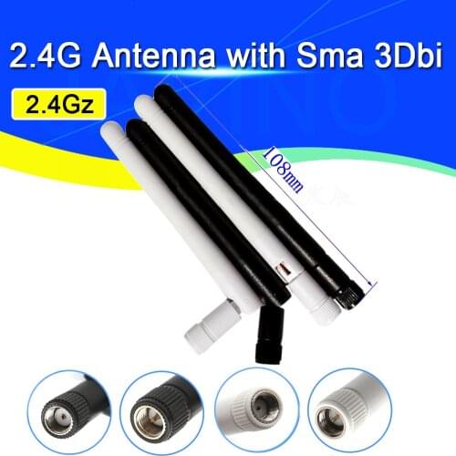 50PCS 2.4GHz 3dBi Omni WIFI Antenna with RP SMA male Female plug connector for wireless router wholesale price antenna wi-fi