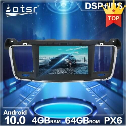 Aotsr Android 10.0 4GB+64GB Car Radio Player GPS Navigation DSP For Peugeot 508 2011 - 2017 Car Auto Stereo Multimedia Headunit