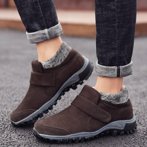 BomKinta Boots Winter Shoes Men Warm Fur Snow Boots Plush Inside Anti Skid Bottom Waterproof Big Size 35-47 Unisex Couple Shoes