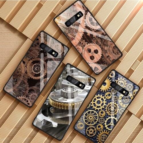 Mechanical Gears steampunk Tempered Glass Phone Case For Samsung Galaxy S8 S9 S10 S20 PLUS J8 J6 J4 2018 NOTE 8 9 10 Cover