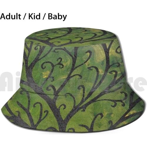 Ornate Elvish Tree Sun Hat Foldable UV Protection Lotr Elvish Sindarin Quenya Tree Acrylic