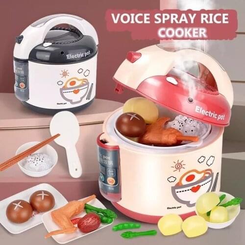 Childrens Family Toys Pretend Toy Set Simulation Kitchen Mini Electric Cooker Childrens Rice Cooker Fruit Cutting Fun Toys