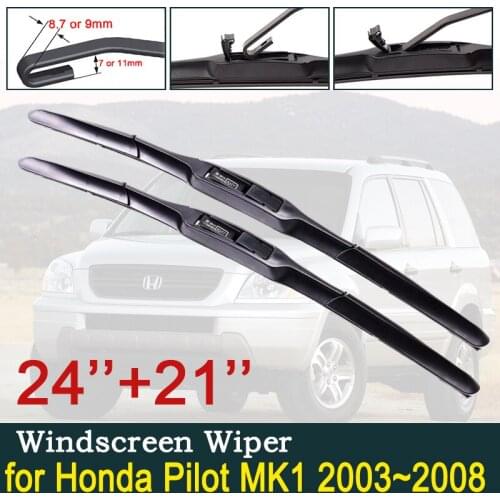 For Honda Pilot MK1 2003~2008 YF1 YF2 Car Wiper Blade Front Windscreen Wipers Car Accessories MR-V MRV 2004 2005 2006 2007