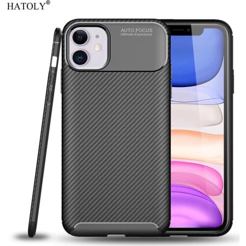 For iPhone 11 Case Soft Silicone TPU Shockproof Bumper Matte Carbon Fiber Back Cover For iPhone 11 Protective Case For iPhone 11